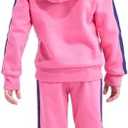 adidas Youth Kids’ 2-Piece Tracksuit Outfit Set – Fleece Hoodie & Jogger Sweatpants, Midweight Activewear Outfit (Pink, Size 5)