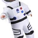 Adults Inflatable Astronaut Costume, Funny Blow Up Spacesuit Cosplay Outfit, Unique Christmas Gift for Men Women (Large-X-Large)