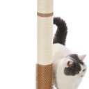 Made4Pets Cat Scratching Post Premium Sisal Cat Scratcher Kitten Toys for Indoor Kittens 33.6" Tall Cat Tower Scratch Post Cat Tree Wooden Interactive Ball Track Cat Toy with Hanging Ball, Beige