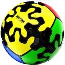 Cuberspeed 2x2 Gear Cube Speed Cube Black with Tiles Stickerless Gear Magic Cube 3D Puzzle Twisty 3D Puzzle Brain Teasers Puzzles Toys (Ball Gear)