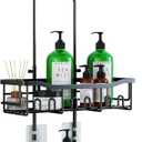 Joqixon Upgraded Extended Length Shower Organizer with Hooks, Rustproof Shampoo Soap Holder, Large Hanging Bathroom Caddy