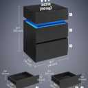 VASAGLE Nightstand with LED Lights, Adjustable Light Colors, Bedside Table, Side Table with 3 Drawers, Modern Style, 13.8 x 15.7 x 21.7 Inches, Ebony Black LET630T58, 1 Pack
