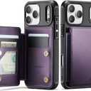 Vinich for iPhone 17 Pro Wallet Case with Card Holder, RFID Blocking Credit Slots Kickstand Shockproof Phone Cover Fit for iPhone 17 Pro 6.3" Purple