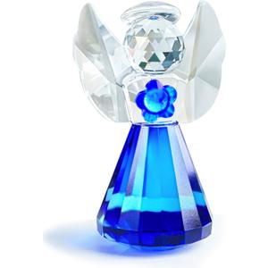 HDCRYSTALGIFTS 3.5'' Blue Crystal Guardian Angel Figurine,Glass Christmas Angel Ornaments Statue Gifts for Women, Art Collectible Figurines for Home Decor