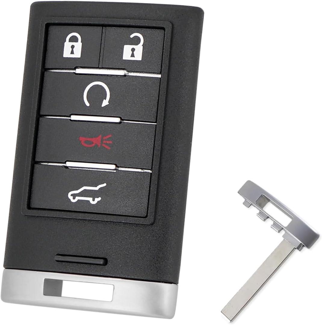 for Cadillac Key Fob Replacement Remote Key Fit for 2010 2011 2012 2013 2014 2015 Cadillac SRX SUV Keyless Entry Remote Fob with Blade NBG009768T