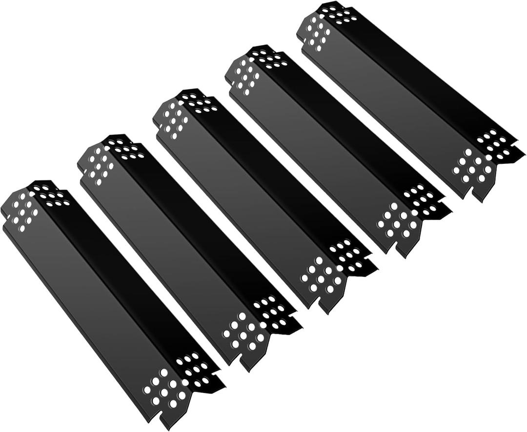 Unicook Grill Heat Plates for Nexgrill 720-0888, 720-0888N, 720-0830H, Backyard, Porcelain Grill Burner Covers Replacement Parts, 14.6 Inch Heat Shields Tents, Flame Tamers, 5 Pack