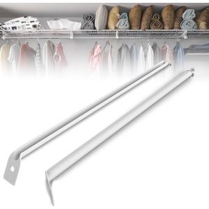 12pack Wire Shelving Support Bracket,Wire Shelf Support Bracket,Length of 18.7" Wire Shelf Support Brackets,Wire Shelving Support Brackets for Provide Support for 16" Closet Shelves