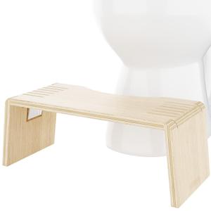 Squatty Potty Oslo Oak Folding Toilet Stool Compact, Stylish, and Space-Saving Design for Better Bathroom Posture, Durable Oak, No Assembly Required, 7''