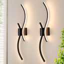 CANEOE Modern LED Wall Sconce Set of Two, 3000K Warm White Led Wall Light Fixture, 31.5inch Black Modern Sconces Wall Lighting for Bedroom, Living Room, Hallway, Staircase, Bathroom