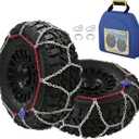 SCITOO Snow Chains for Car Pickup Trucks SUV,Universal Emergency Tire Traction Chain,Anti-Skid Thickening Tire Chains Width 235 245 255 265 275mm(15" 16" 17" 18" 19" 20")- Set of 2