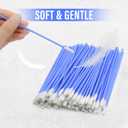 Wellgler's 6.42'' Gun Cleaning Swabs, Long Swabs,Microfiber Foam swabs,Multi-Purpose Foam Tip Swabs,Cleaning Swabs for Electronics,Gun,Printer,PCB,Car Vent,KM740(Blue 100pcs)