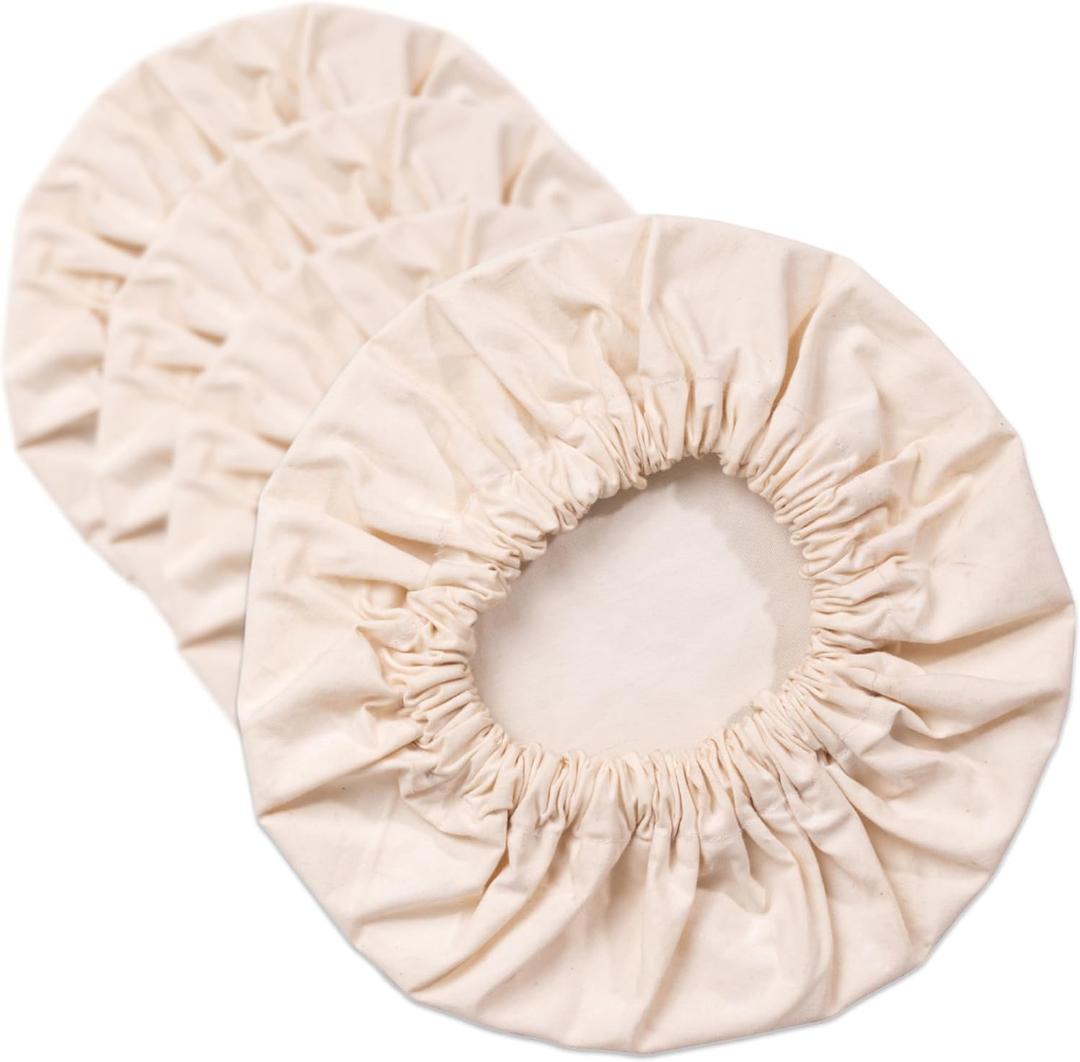 4- Pack Reusable Fabric Bowl Covers 100% Natural Cotton Stretchy Cloth Bowl Covers (4 Pack - XXL)