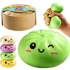 2026 New Big Squishy Dumpling,Dumpling Squishy, Rainbow Dumplings, Cute Anxiety Relief Fidget , Soft Squeeze Decompression Dough for Adults(Green)