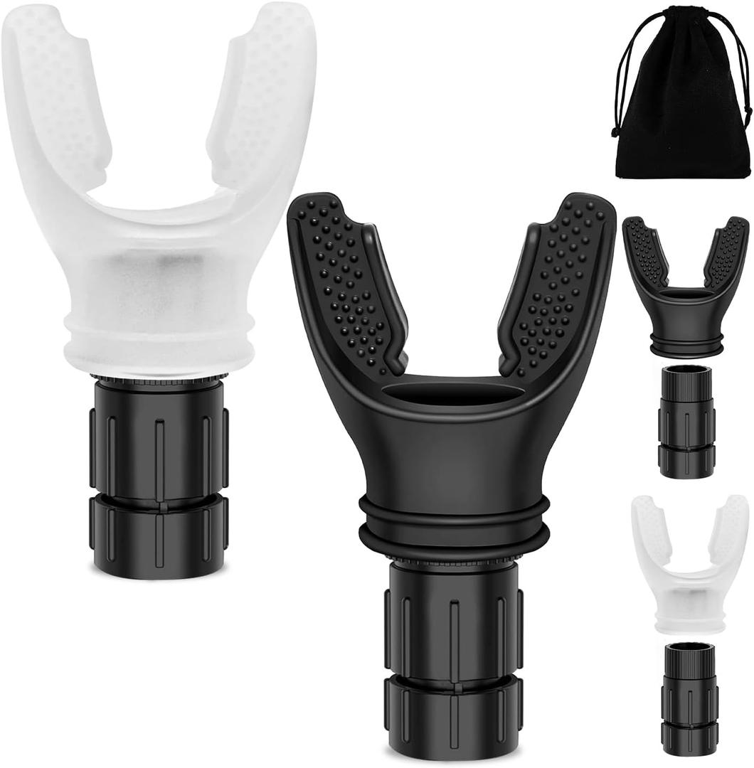 2PCS Portable Breathing Trainer, Compact Exercise Device with Easier Resistance Adjustment System, Breath Resistance Trainer for Improve Strength & Endurance, Fitness Trainer for Sports, Black & White