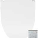 Bio Bidet Slim Two Electric Bidet Toilet Seat Round, Warm Water, Heated Seat, Night Light, Front and Rear Wash, Wireless Remote Control, White