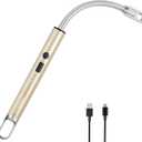 Castelar Electric Candle Lighter with Long Flexible Neck, USB Rechargeable Arc Lighter with Safety Lock for Candle, BBQ, Camping, Housewarming, and Birthday Gifts