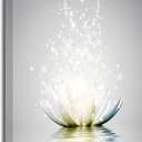 LZIMU Zen Canvas Wall Art White Lotus Flower Bloom in Water Picture Prints Wall Decor Framed Grey Painting for Yoga Spa Meditation Spiritual Room Decor (16x24in (40x60cm), Zen Artwork-3) (24L" x 16W")