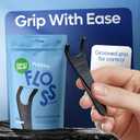 SmartLifeco Eco-Friendly Angled Dental Floss Picks (200ct) - Flossers Made With Straw Wheat Blend, Natural Whitening, Tooth Pick Stick For Adults, Vegan, Bamboo Charcoal Thread For Back Teeth & Molars