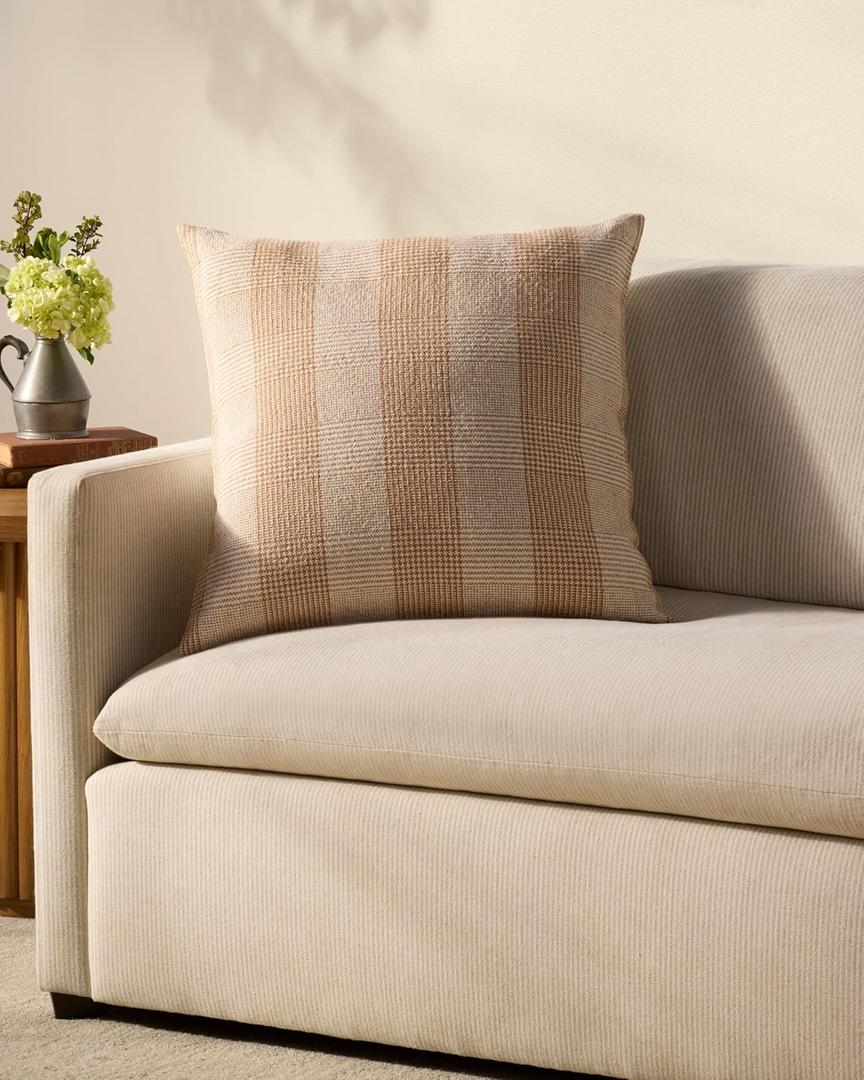 Loloi Chris Loves Julia Auggie Collection PCJ0021 Orange/White 22'' x 22'' Cover Only Pillow