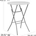 Flash Furniture 2.63 ft Plastic Round Folding Bar Table, Granite White, 32" Round