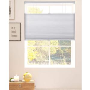 Arlo Blinds White Room Darkening Top Down Bottom Up Deluxe Cordless Cellular Shades - Size: 34.5" W x 60" H, Cordless Honeycomb Blinds