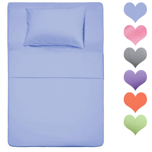Best Season 400 Thread Count Cotton Twin Size Sheet Set 3 Piece - Cotton Sheets Set, 100% Cotton Bed Sheets Sets with Deep Pocket fit Up to 16 inch (Baby Blue Color)