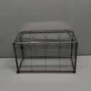 Glass Wedding Card Box with Black Metal Frame, Envelope Card Reception Box with Heart Lock, Transparent Glass, 12.6 x 5.9 x 9 in