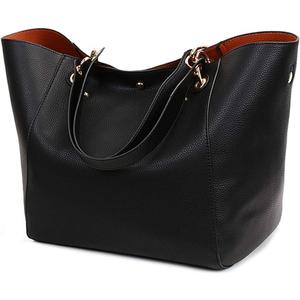 Pahajim Purses and Handbags for Women Large Capacity Work Tote Bag PU Leather Bucket Shoulder Bags Designer Satchel Hobo Bags (Black)