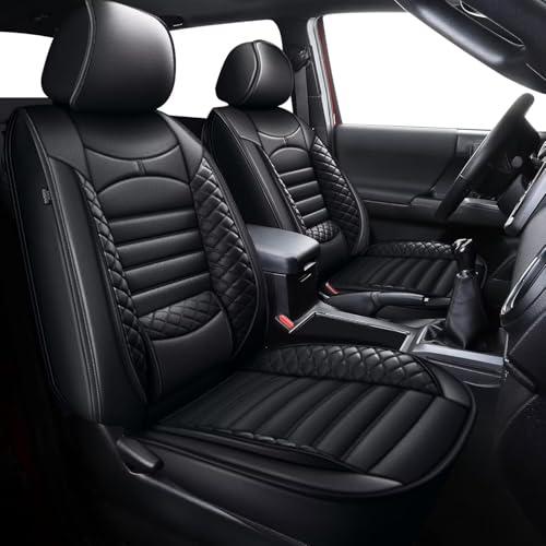 AOMSAZTO Seat Covers Fit for 2024 2025 2026 Toyota Tacoma Truck Double Crew Cab Custom Leather Truck Seat Covers Full Set(Black,5 Seats)