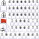 50 Set Mini Salt and Pepper Shakers Small Salt and Pepper Shakers Bulk Clear Glass Individual Tiny Spice Seasoning Holders for Home Restaurant Kitchen Table Wedding Party Supplies(Silver)