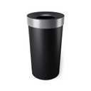 Umbra Vento Kitchen Trash Can, Open Top Bin, 16.5 Gallon, Black/Nickel