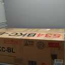 Bar Stools, 25 Inch Swivel Counter Height Bar Stools Set of 2, Black Faux Leather Swivel Bar Stool with Wood Back & Metal Legs for Kitchen Island Pub, Black