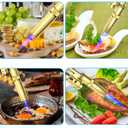 Brass Butane Torch Kitchen Blow Lighter, Culinary Torches Chef Cooking Professional Adjustable Flame with Reverse Use for Creme, Brulee, BBQ, Baking,Butane Fuel Not Included
