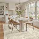 Soalmost 7x9 Area Rug for Living Room Washable Abstract Vintage Soft Thin Indoor Floor Non-Slip Carpet for Bedroom Dining Room Beige
