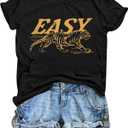 Tiger Shirt Women Vintage Animal Graphic T-Shirt Casual Short Sleeve Crewneck Tee Summer Loose Fit Tops, X-Large, Black