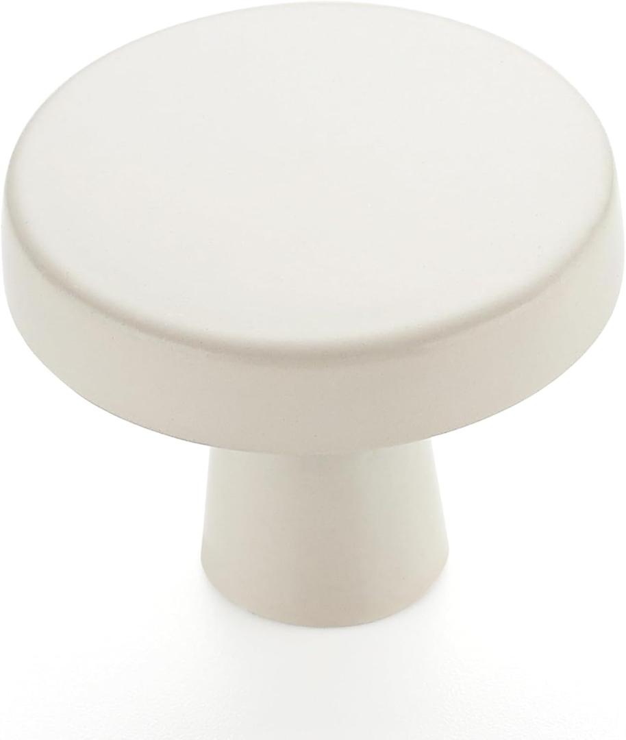 Ravinte 10 Pack Drawer Pulls 1-1/4 Inch White Kitchen Cabinet Knobs Solid Round Dresser Handles for Simple Cupboard Hardware