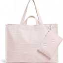 Mahjong Stripe Tote Bag, American Mah Jong Tile Carryall Overnight Game Bag for Mahjong Lover Gift