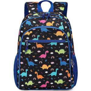 Kids Backpack for Kindergarten Preschool Boys Backpack Kids School Bags Child Lightweight Elementary School Bookbags Cute Gifts Dinosaur Blue Black