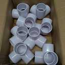 1-1/2 Tee PVC Fitting 3 Way Elbow Connector, Furniture Grade 90 Degree Elbow Side Outlet, PVC Corner Fittings for Building Furniture Greenhouse Shed Pipe Fittings Tent Connection (Pack of 8) (White)