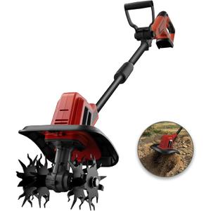 MaxMore Cordless Tiller Cultivator Compatible with Milwaukee 18V Battery (Tool Only), Electric Garden Rototiller with 48 Steel Tines, 270RPM, 8.7" Tilling Width, 6.3" Depth for Gardening, Soil Turning
