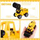 12 Pcs Construction Party Favors Engineering Trucks Small Digger Truck Toys Christmas Gifts Pull Back Vehicles Mini Excavator Toy Car Set for Kids Birthday Boys Girls Stocking Stuffers (Excavator Set)