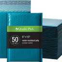 Quality Park Bubble Mailers, 6 x 9 Inch, Blue Poly Mailers, Padded Envelopes, Shipping Envelopes, Water Resistant, Self Seal, 50 Per Box (QUA85862)