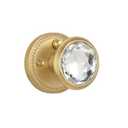 1 Pack Gold Door Knobs Crystal Door Knob Passage Door Knob for Hall and Closet Glass Matte Black Zinc Alloy