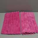 ZLINA Set of 2 Hot Pink Faux Fur Decorative Throw Pillow Covers Fluffy Striped Pillowcase Cushion Covers 16 x 16 Inch Decor Sofa Couch Bedroom