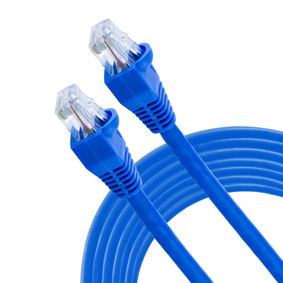 GE Cat6 Ethernet Cable, 7ft Ethernet Cable, Up to 1Gbps, Rated 250 Mhz, UTP, for High Speed Internet Devices, Streaming Devices, Routers, RJ45 Connectors, for Home or Office, Blue, 33757