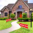 6PCS Moving Sale Signs with Stakes Double Sided Red Moving Sale Directional Arrow Yard Signs 16 x 5'' Corrugated Plastic Waterproof Sign for Garage House Business Personal Use Transaction Event Signs