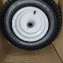 GICOOL 16x6.50-8 Tubeless Tire and Wheel, 1" Bearing, 4" Centered Hub,16x6.5-8" Lawn Mower Tires, Universal Fit Riding Mower and Garden Tractor Front Wheels, 4 Ply, V-Turf Pattern, 2 Pack