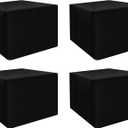 HolidayIdeas Card Table Covers Fitted Square 34x34 Inch, Wrinkle Resistant Washable Black Square Tablecloth 3 Ft for Folding Table Set of 4