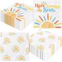 Here Comes The Son Baby Shower Decoration, 40pcs Disposable Retro Boho Sun Napkins Paper Little Ray Of Sunshine Baby Shower Napkins The Boho Sun Party Decorations for Boys Kids Birthday Supplies
