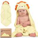 KeaBabies Hooded Baby Towel for Newborn - Viscose Derived from Bamboo Large Baby Bath Towels with Hood for Boys, Girls, Toddler, Extra Absorbent & Soft Newborn Bath Essentials (Lion, Regular)